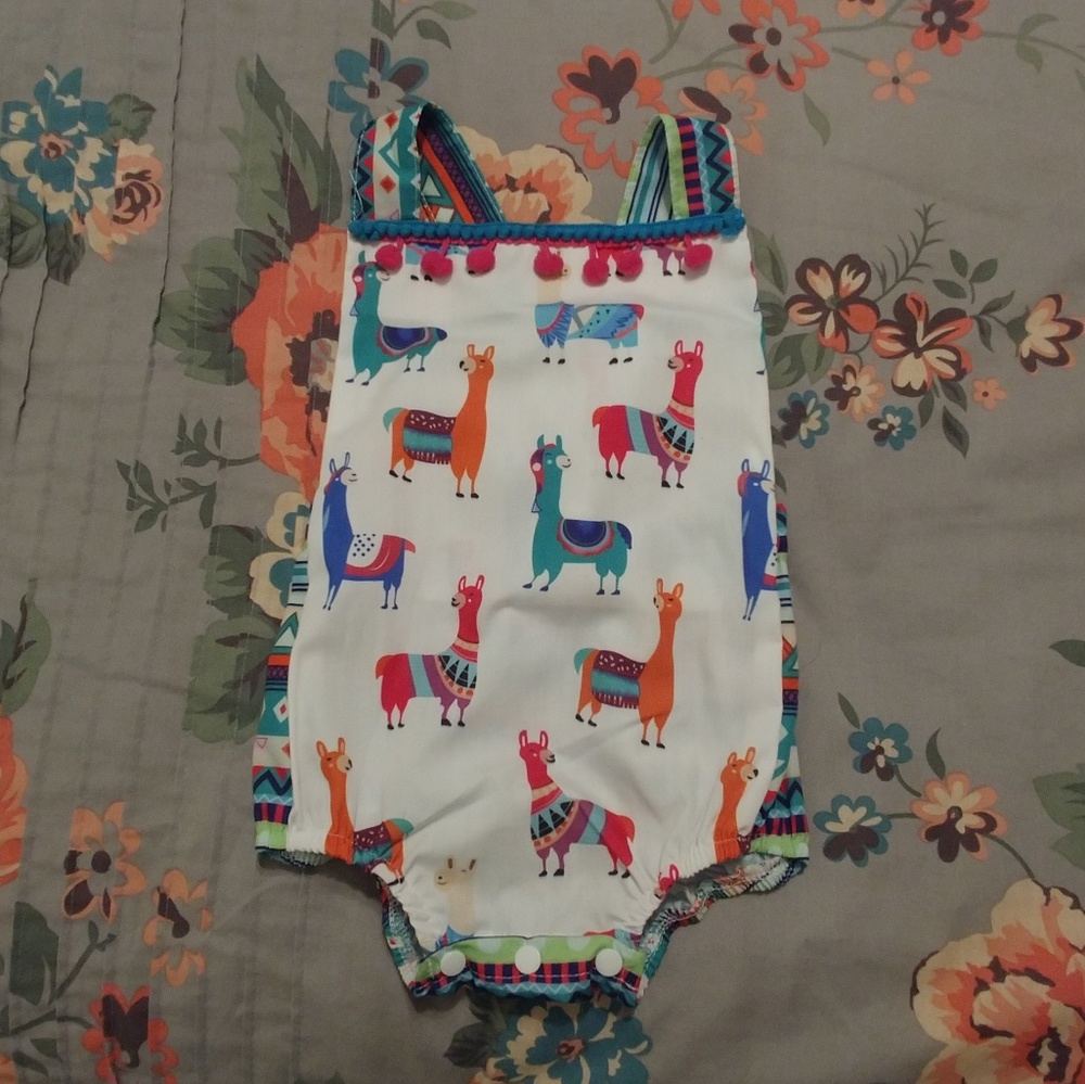 NWOT Llama print romper